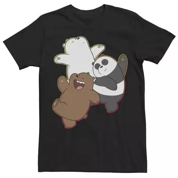 Мужская футболка с градиентным контуром Cartoon Network We Bare Bears Dancing Licensed Character