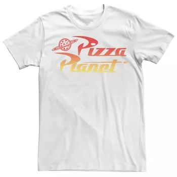 Мужская футболка с градиентным логотипом Disney/Pixar «История игрушек Пицца Планета» Disney / Pixar, белый