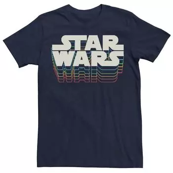 Мужская футболка с градиентным логотипом в стиле ретро «Звездные войны», Синяя Star Wars, синий