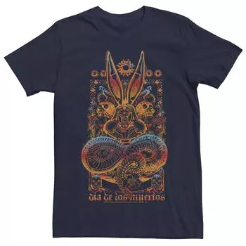 Мужская футболка с градиентным портретом Dia De Los Muertos Looney Tunes Bugs Bunny Licensed Character