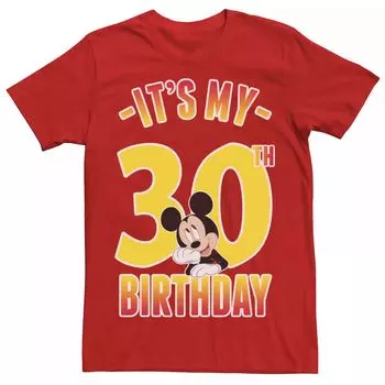 Мужская футболка с градиентным портретом Disney Mickey Mouse It's My 30th Birthday Licensed Character