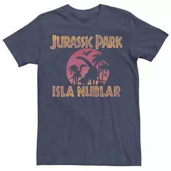 Мужская футболка с градиентом заката «Парк Юрского периода» Isla Nublar Licensed Character