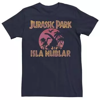 Мужская футболка с градиентом заката «Парк Юрского периода» Isla Nublar Licensed Character
