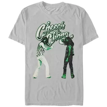 Мужская футболка с граффити и логотипом Cheech & Chong Licensed Character, цвет Silver