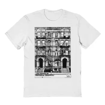 Мужская футболка с граффити Led Zeppelin Physical Licensed Character, белый
