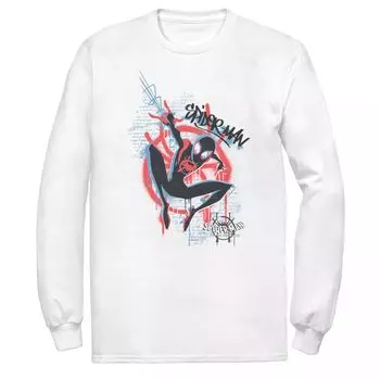 Мужская футболка с граффити Marvel Spiderverse сине-красного цвета Licensed Character