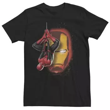 Мужская футболка с граффити с изображением Человека-паука Marvel и Железного человека