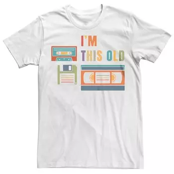 Мужская футболка с графическим изображением I'm This Old Retro для хранения данных Licensed Character, белый
