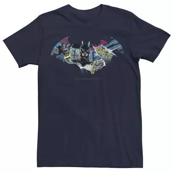 Мужская футболка с графическим логотипом DC Comics Batman Dark Comic Licensed Character, синий