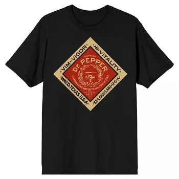 Мужская футболка с графическим логотипом Dr. Pepper Vintage Diamond Licensed Character, черный