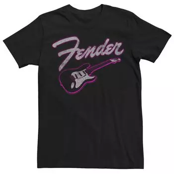 Мужская футболка с графическим логотипом Fender Neon Strat Licensed Character