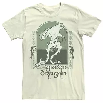 Мужская футболка с графическим логотипом Green Dragon Tavern «Властелин колец» Licensed Character, цвет Natural