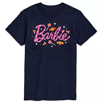 Мужская футболка с графическим логотипом и логотипом Barbie Halloween Candy Licensed Character, темно-синий