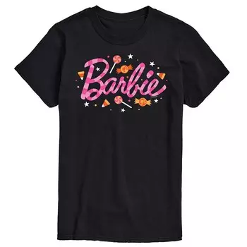 Мужская футболка с графическим логотипом и логотипом Barbie Halloween Candy Licensed Character, черный