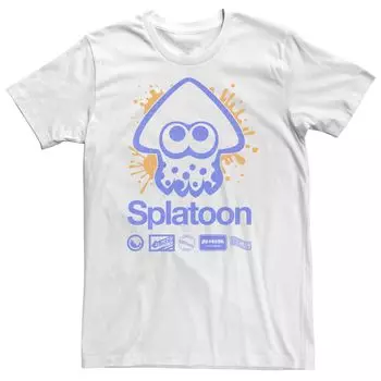 Мужская футболка с графическим логотипом команды Nintendo Splatoon Squid Paint Splat Kanji Team Licensed Character