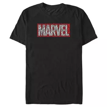 Мужская футболка с графическим логотипом Marvel Hearts Licensed Character, черный