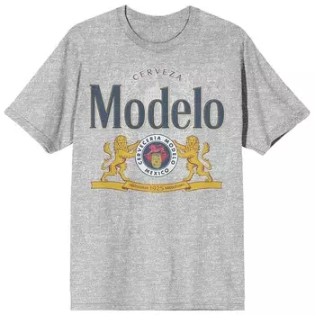 Мужская футболка с графическим логотипом Modelo Beer Licensed Character, серый
