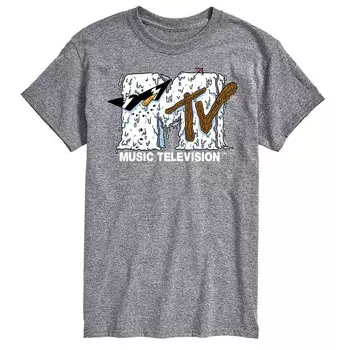 Мужская футболка с графическим логотипом MTV Snowman Licensed Character, серый