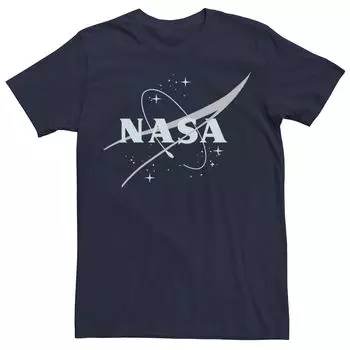 Мужская футболка с графическим логотипом NASA Simple Streaks And Stars, Синяя Licensed Character, синий