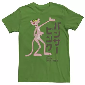 Мужская футболка с графическим логотипом Pink Panther Kanji Portrait Licensed Character