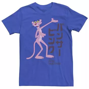 Мужская футболка с графическим логотипом Pink Panther Kanji Portrait Licensed Character