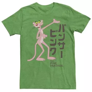 Мужская футболка с графическим логотипом Pink Panther Kanji Portrait Licensed Character