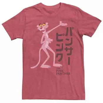 Мужская футболка с графическим логотипом Pink Panther Kanji Portrait Licensed Character