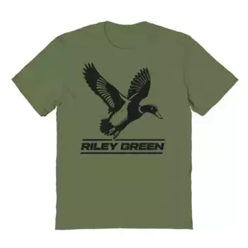Мужская футболка с графическим логотипом Riley Green Duck Licensed Character, цвет military green