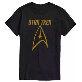 Мужская футболка с графическим логотипом Star Trek Licensed Character, черный