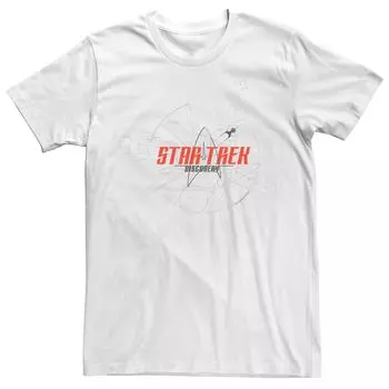 Мужская футболка с графическим логотипом Star Trek Discovery Schematic Licensed Character