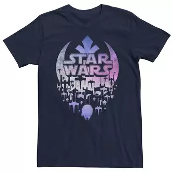 Мужская футболка с графическим логотипом Star Wars Rebel Ships Licensed Character