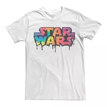 Мужская футболка с графическим логотипом Star Wars Tie Dye Drip Licensed Character