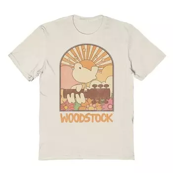Мужская футболка с графическим логотипом Sunrise Bird Woodstock Licensed Character, цвет Natural