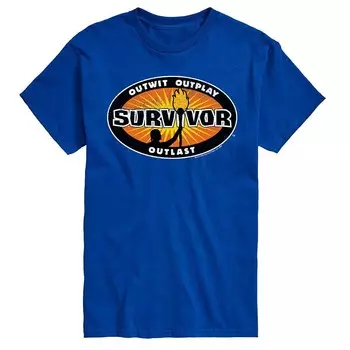Мужская футболка с графическим логотипом Survivor Licensed Character, синий