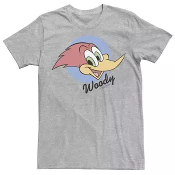 Мужская футболка с графическим логотипом Woody Woodpecker Circle Portrait Licensed Character