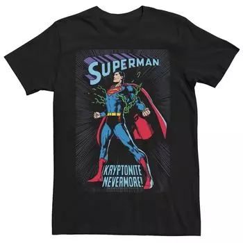 Мужская футболка с графическим плакатом DC Comics Superman Kryptonite Nevermore Licensed Character