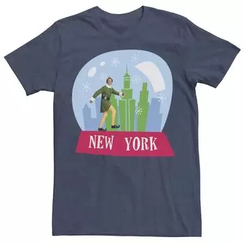 Мужская футболка с графическим плакатом Elf Buddy New York Snow Globe Licensed Character
