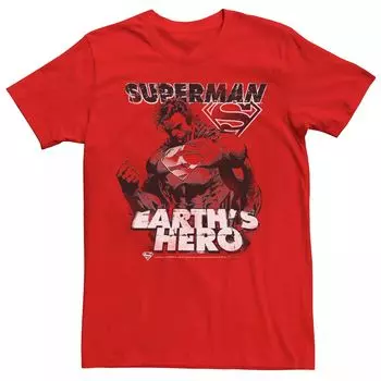 Мужская футболка с графическим плакатом и плакатом DC Comics Superman Earth's Hero Licensed Character