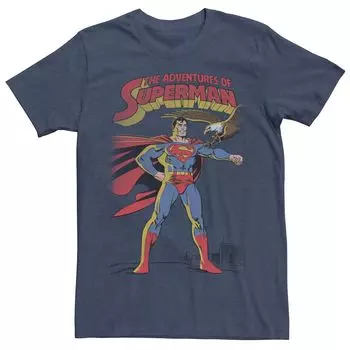 Мужская футболка с графическим плакатом и текстовым плакатом DC Comics «Приключения Супермена» Licensed Character
