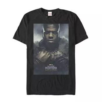 Мужская футболка с графическим плакатом Marvel Black Panther Mbaku Licensed Character