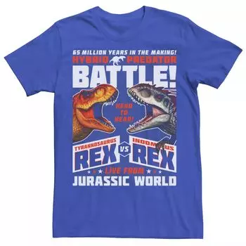 Мужская футболка с графическим плакатом «Мир Юрского периода T-Rex VS I-Rex Battle» Licensed Character