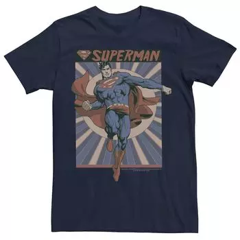 Мужская футболка с графическим плакатом в стиле DC Comics и Суперменом в позе поп-арта Licensed Character