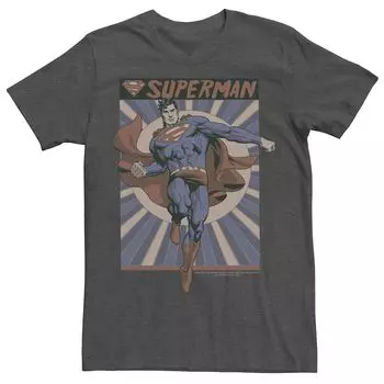 Мужская футболка с графическим плакатом в стиле DC Comics и Суперменом в позе поп-арта Licensed Character