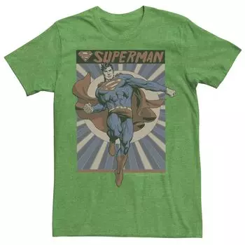 Мужская футболка с графическим плакатом в стиле DC Comics и Суперменом в позе поп-арта Licensed Character