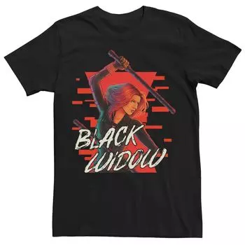 Мужская футболка с графическим портретом Marvel Black Widow Licensed Character