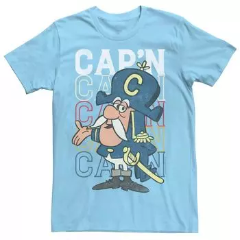 Мужская футболка с графическим принтом Captain Crunch Capitan Text Stack Licensed Character