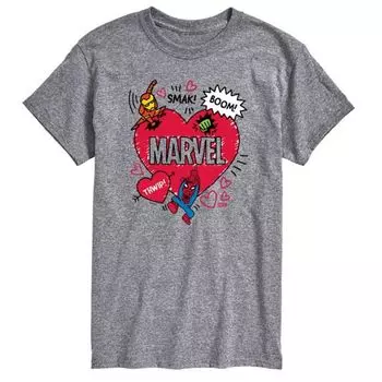 Мужская футболка с графическим принтом ко Дню святого Валентина Marvel, серый