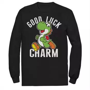 Мужская футболка с графическим принтом Nintendo Super Mario Yoshi Good Luck Charm Licensed Character