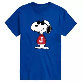 Мужская футболка с графическим принтом Peanuts Joe Cool Pose Licensed Character, синий