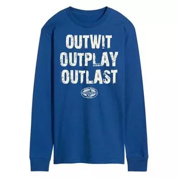 Мужская футболка с графическим принтом Survivor Outwit Outplay Outlast Licensed Character, синий